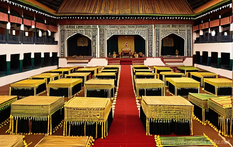 부간다 왕국의 역사 - **Regal Buganda Kabaka and Royal Court Ceremony:**
A majestic, wide shot of the Kabaka of Bugand...