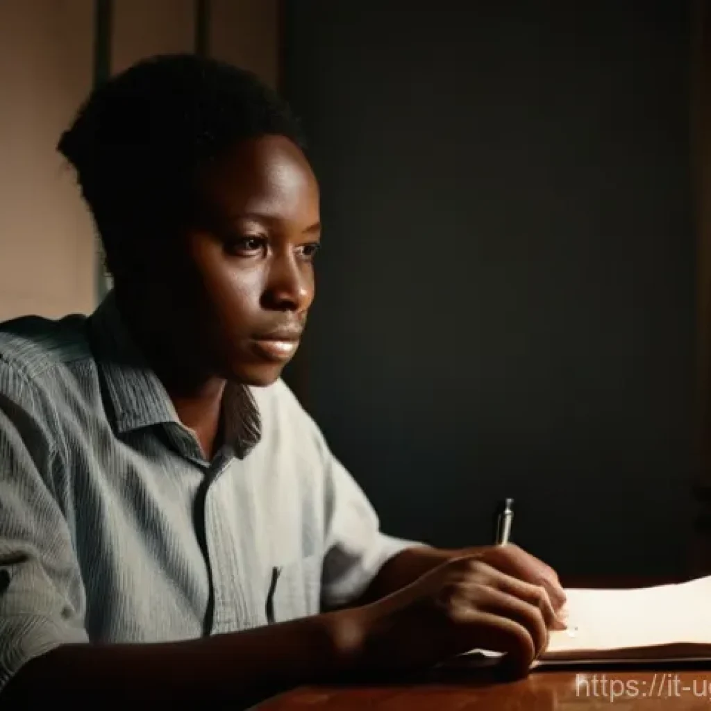 우간다 인권 문제 - **Prompt: The Unbroken Voice of Dissent**
    A cinematic, low-angle shot of a young adult Ugandan j...
