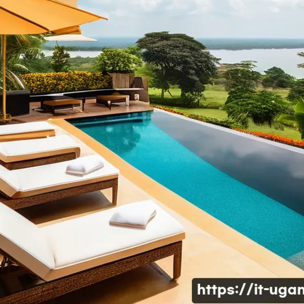 엔테베 시내 호텔 추천 - **"Elegant Luxury Boutique Hotel Scene":** An opulent and refined boutique hotel in Entebbe, reflect...