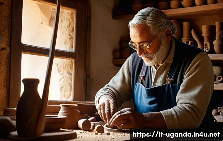 음바라라 관광 명소 - A skilled artisan in traditional Italian clothing carefully carving a detailed wooden figurine in a ...